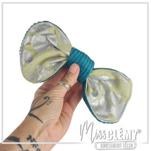 nœud pour chat vert et turquoise