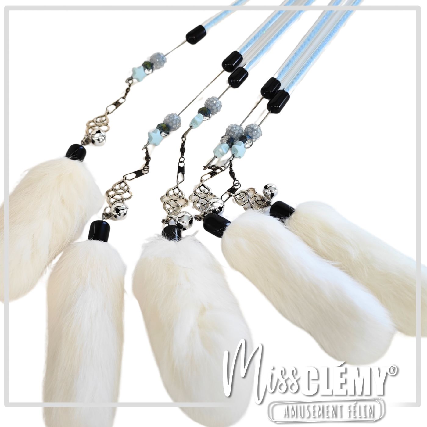 .Blue. Plumeau furr Lapin blanc – Image 2