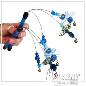 .Blue. Plumeau perles souple