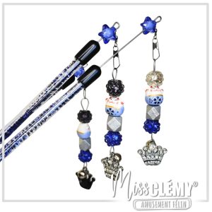 .Blue. Plumeau perles